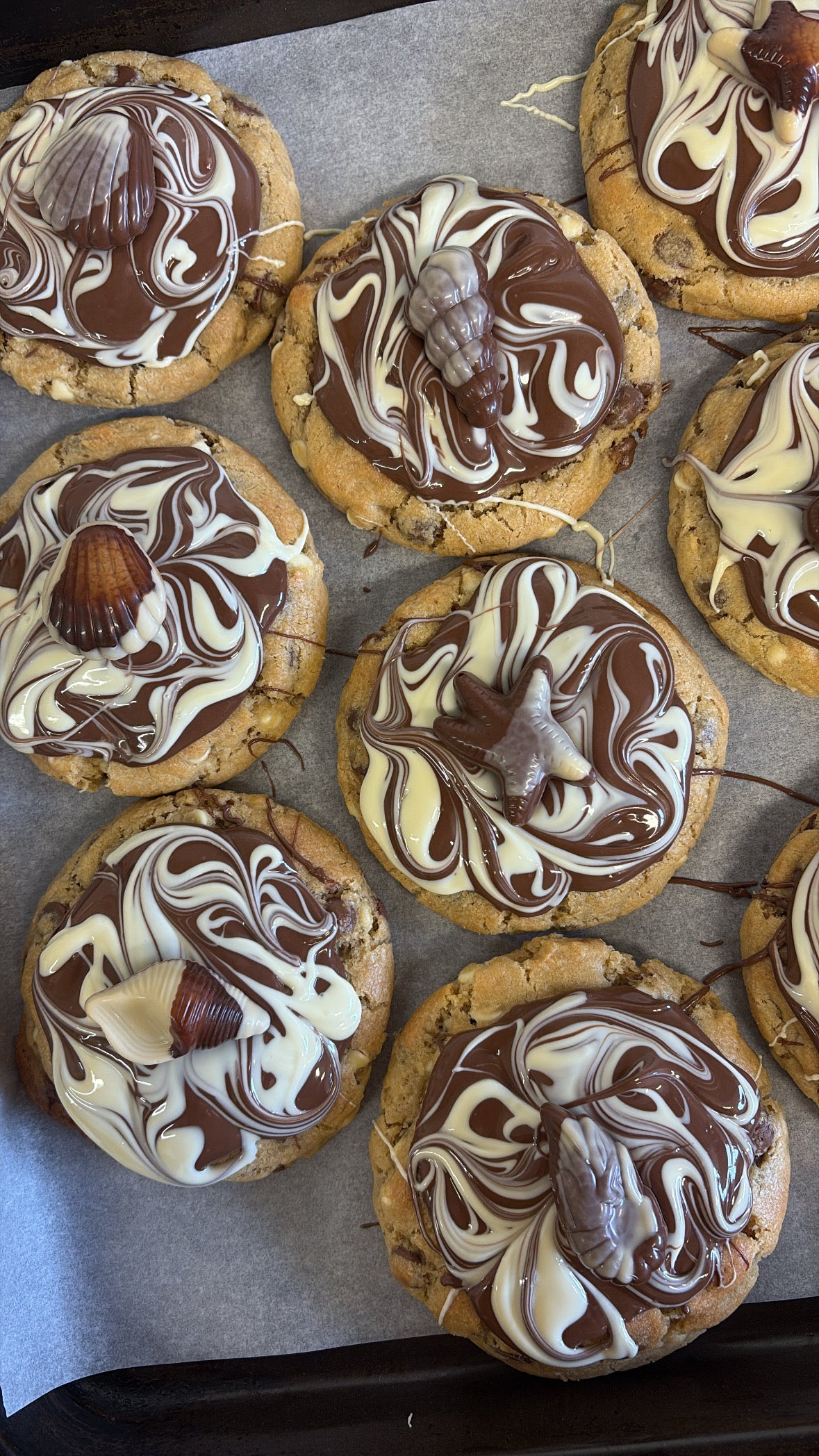 Seashell Nutella Stuffed Cookie