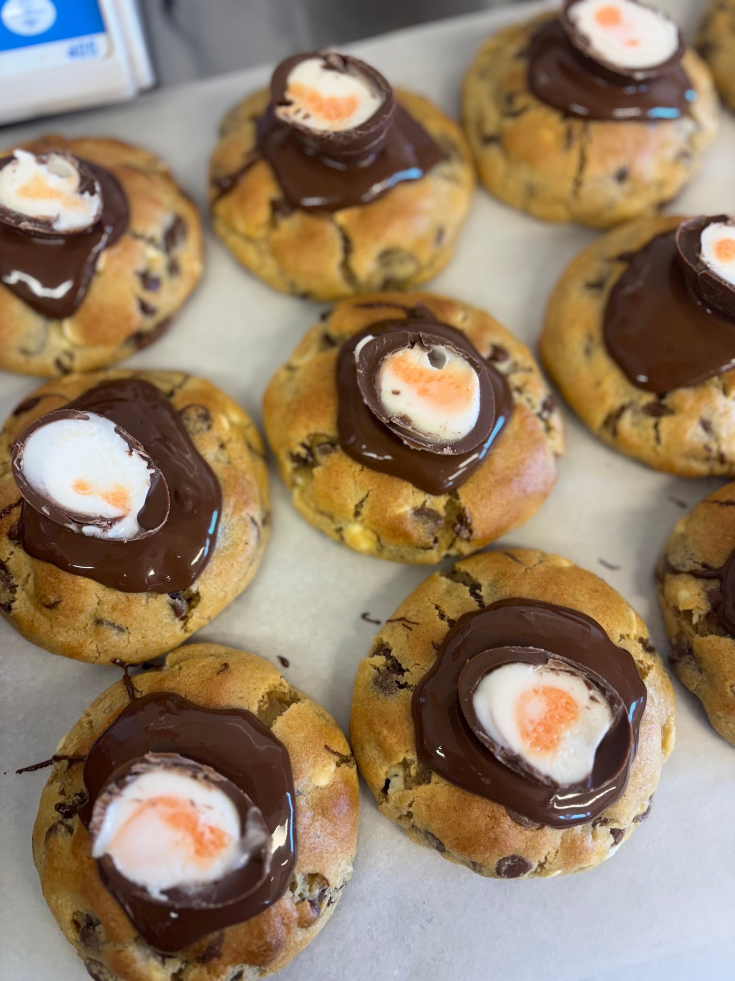 Creme Egg Stuffed Cookie