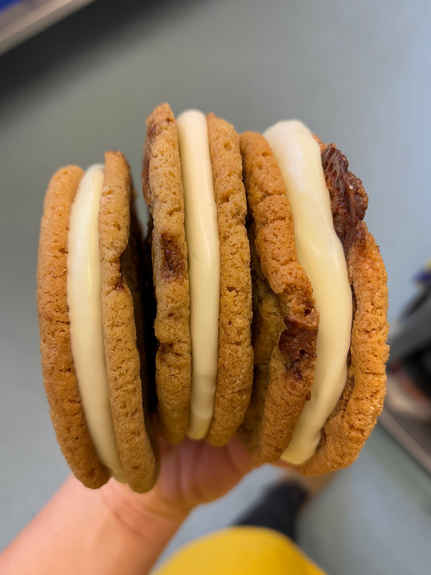 Cinnamon swirl cookie sandwich