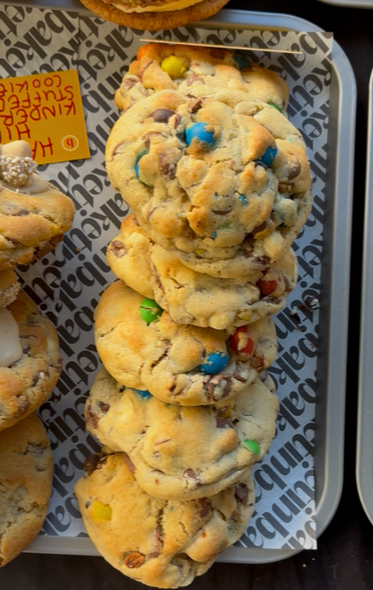 Peanut M&M stuffed cookie
